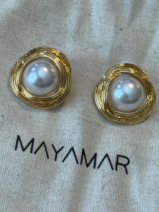 Mayamar Jewelry - New mayamar gold plated  and pearl stud earrings